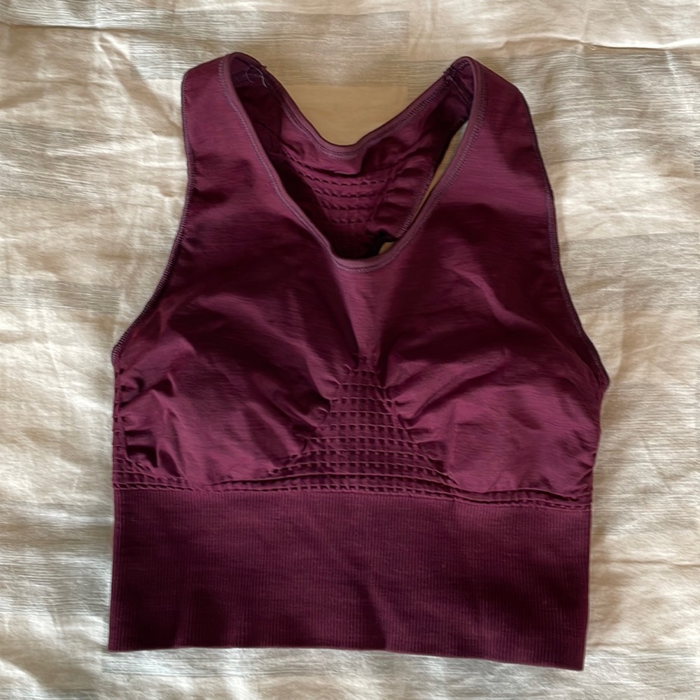 Sweaty Betty longline Stamina sports bra, size M, color maroon